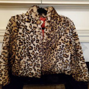 Girl's Vera Wang Leopard Print Jacket Sz L